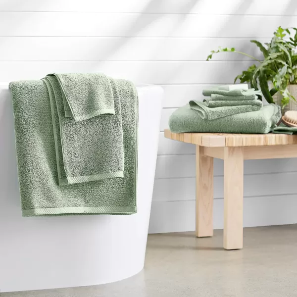 Amazon Basics 100 Cotton QuickDry Bath Towel 2Pack Platinum 54 x 30Bath Sheet Pack of 2 Seafoam Green