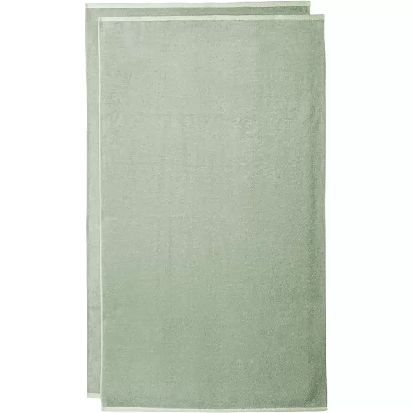Amazon Basics 100 Cotton QuickDry Bath Towel 2Pack Platinum 54 x 30Bath Sheet Pack of 2 Seafoam Green