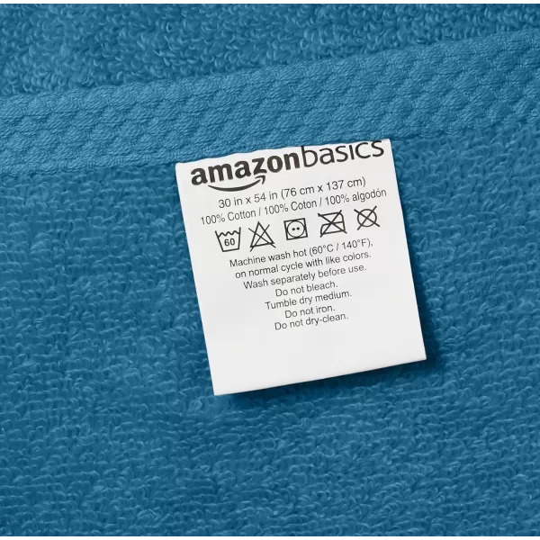 Amazon Basics 100 Cotton QuickDry Bath Towel 2Pack Platinum 54 x 30Bath Towel Pack of 2 Lake Blue