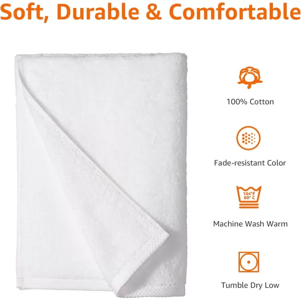 Amazon Basics 100 Cotton QuickDry Bath Towel 2Pack Platinum 54 x 30Bath Towel Pack of 2 White