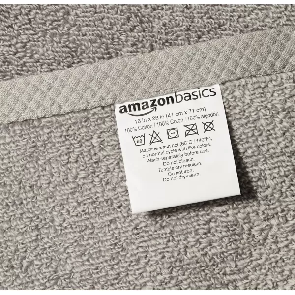 Amazon Basics 100 Cotton QuickDry Bath Towel 2Pack Platinum 54 x 30Hand Towel Pack of 8 Platinum