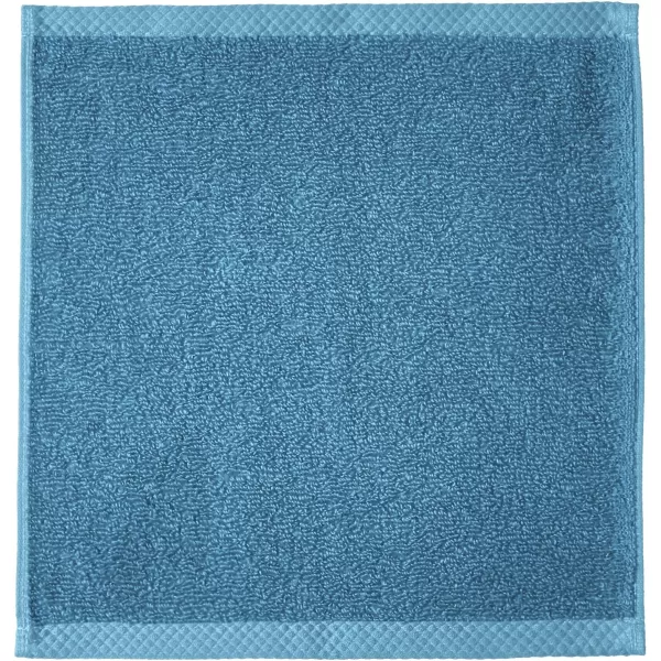 Amazon Basics 100 Cotton QuickDry Bath Towel 2Pack Platinum 54 x 30Washcloth Pack of 12 Lake Blue
