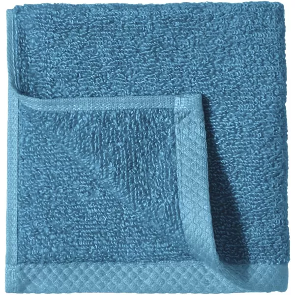 Amazon Basics 100 Cotton QuickDry Bath Towel 2Pack Platinum 54 x 30Washcloth Pack of 12 Lake Blue