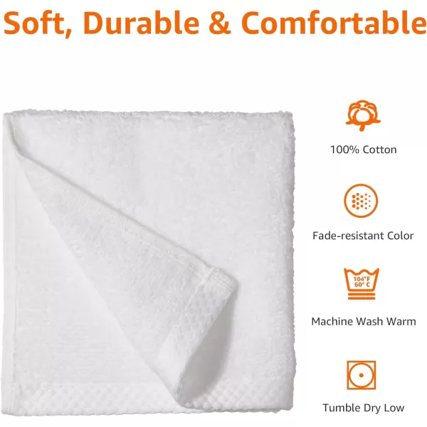 Amazon Basics 100 Cotton QuickDry Bath Towel 2Pack Platinum 54 x 30Washcloth Pack of 12 White