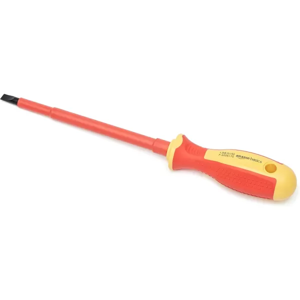 Amazon Basics 1000 Volt VDE Insulated 7Piece Screwdriver Set including 1 Voltage Tester Red amp Yellow 1175 x 75 x 175 inches LxWxH7Piece