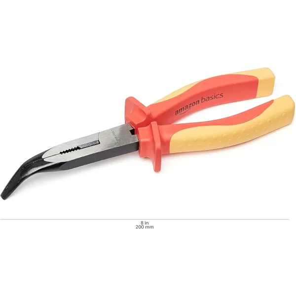Amazon Basics 1000 Volt VDE Insulated High Bent Snipe Nose Pliers 8inch8Inch Bent Nose