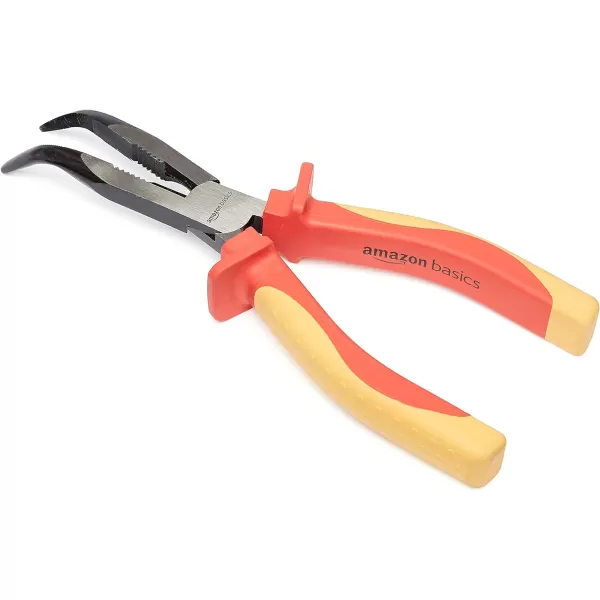 Amazon Basics 1000 Volt VDE Insulated High Bent Snipe Nose Pliers 8inch8Inch Bent Nose