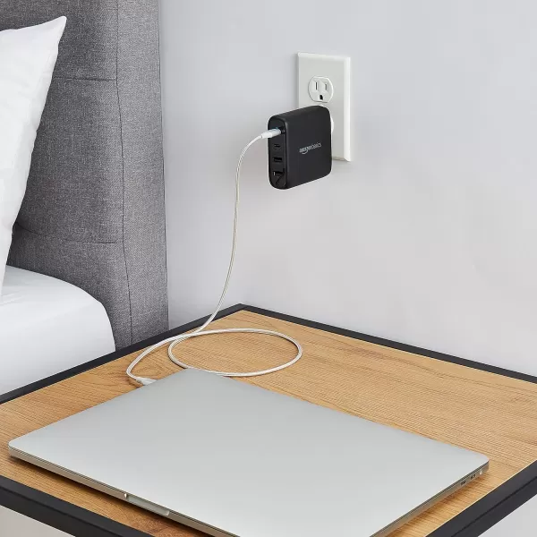 Amazon Basics 100W FourPort GaN Wall Charger with 2 USBC 100W 18W amp 2 USBA Ports 12W with PD for Laptops Tablets amp Phones iPhone 1514131211XiPadMacPro Samsung amp more nonPPS WhiteBlack 100W 2 USBC  2 USBA