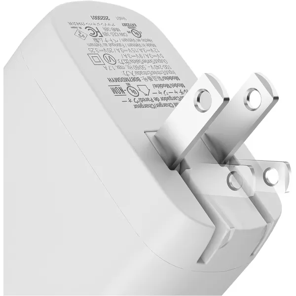 Amazon Basics 100W FourPort GaN Wall Charger with 2 USBC 100W 18W amp 2 USBA Ports 12W with PD for Laptops Tablets amp Phones iPhone 1514131211XiPadMacPro Samsung amp more nonPPS WhiteWhite 65W 1 USBC