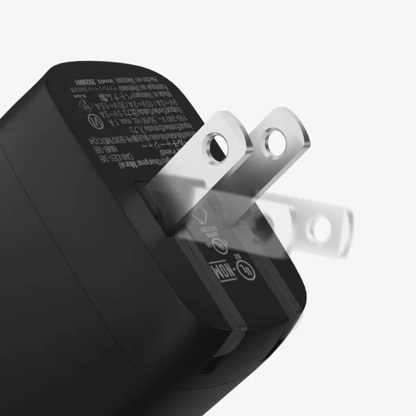 Amazon Basics 100W FourPort GaN Wall Charger with 2 USBC 100W 18W amp 2 USBA Ports 12W with PD for Laptops Tablets amp Phones iPhone 1514131211XiPadMacPro Samsung amp more nonPPS WhiteBlack 30W 1 USBC