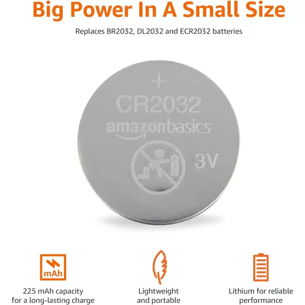 Amazon Basics 10Pack CR2032 Lithium Coin Cell Battery 3 Volt Long Lasting Power MercuryFree10 Count Pack of 1