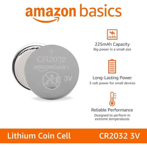 Amazon Basics 10Pack CR2032 Lithium Coin Cell Battery 3 Volt Long Lasting Power MercuryFree10 Count Pack of 1
