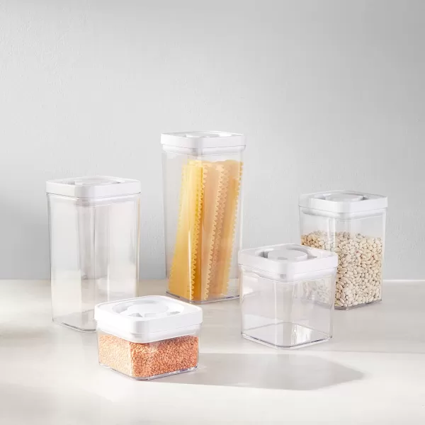 Amazon Basics 10Piece Square Airtight Food Storage Containers for Kitchen Pantry Organization BPA Free Plastic Clear10Piece Square Set