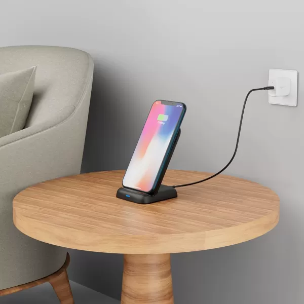 Amazon Basics 10W Qi Certified Wireless Charging Stand iPhone 1514131211X Samsung with USB Cable No AC Adapter BlackAmazon Basics 10W Qi Certified Wireless Charging Stand iPhone 1514131211X Samsung with USB Cable No AC Adapter Black