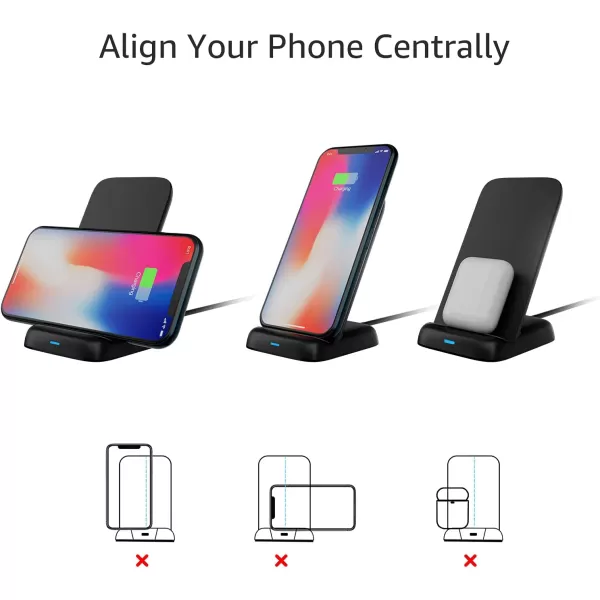 Amazon Basics 10W Qi Certified Wireless Charging Stand iPhone 1514131211X Samsung with USB Cable No AC Adapter BlackAmazon Basics 10W Qi Certified Wireless Charging Stand iPhone 1514131211X Samsung with USB Cable No AC Adapter Black
