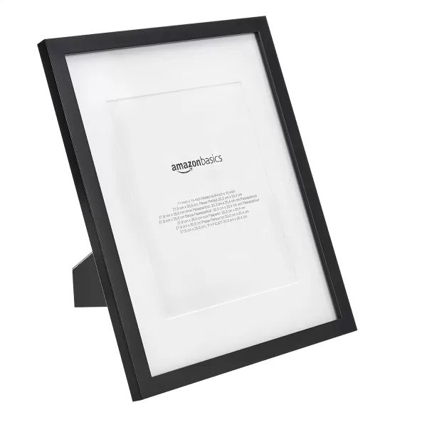 Amazon Basics 11 x 14 Rectangular Photo Picture Frame 8 x 10 With Mat 2Pack Black 152 Inch L x 122 Inch WBlack 11 x 14