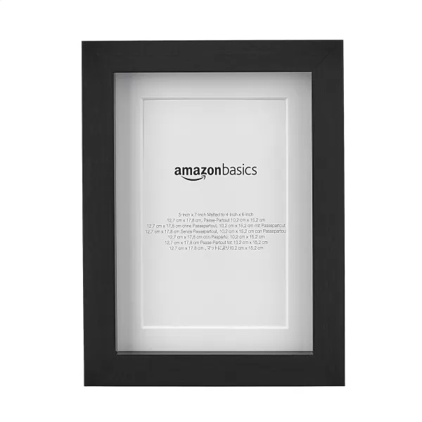 Amazon Basics 11 x 14 Rectangular Photo Picture Frame 8 x 10 With Mat 2Pack Black 152 Inch L x 122 Inch WBlack 5 x 7