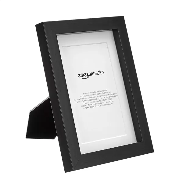 Amazon Basics 11 x 14 Rectangular Photo Picture Frame 8 x 10 With Mat 2Pack Black 152 Inch L x 122 Inch WBlack 5 x 7