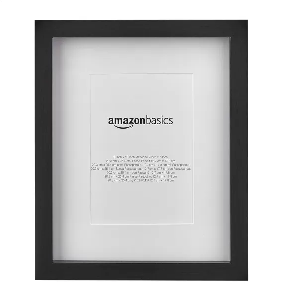 Amazon Basics 11 x 14 Rectangular Photo Picture Frame 8 x 10 With Mat 2Pack Black 152 Inch L x 122 Inch WBlack 8 x 10