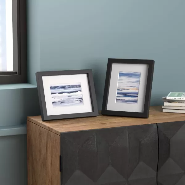 Amazon Basics 11 x 14 Rectangular Photo Picture Frame 8 x 10 With Mat 2Pack Black 152 Inch L x 122 Inch WBlack 8 x 10