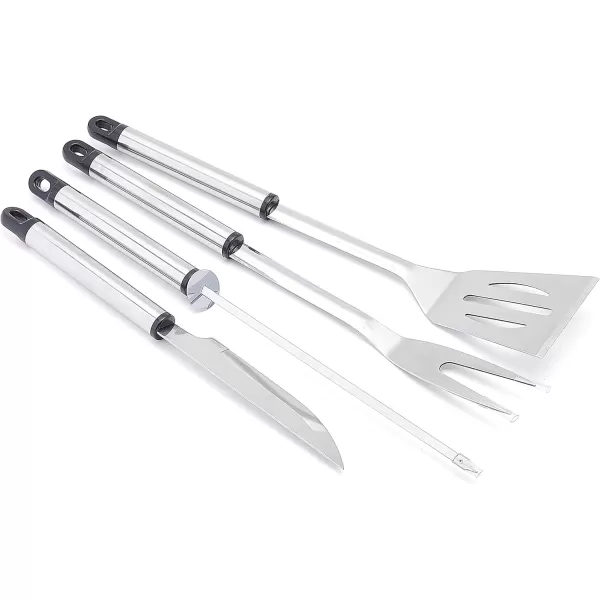 Amazon Basics 11Piece Stainless Steel Barbeque Grilling Tool Set with Carry BagBarbeque Set 11Piece