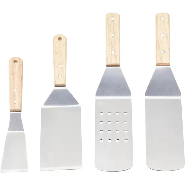 Amazon Basics 11Piece Stainless Steel Barbeque Grilling Tool Set with Carry BagSpatula Set 4Piece