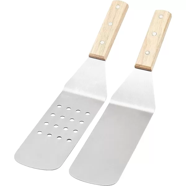 Amazon Basics 11Piece Stainless Steel Barbeque Grilling Tool Set with Carry BagSpatula Set 4Piece