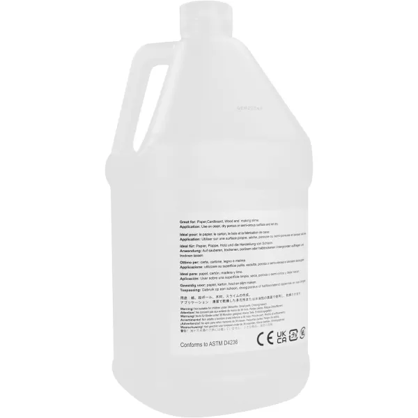 Amazon Basics 12 Gallon Clear Glue and 12 Gallon White Glue 2Pack Combo Glue for Perfect Slime TransparentWhite 64 fl ozClear 1 Gallon 1pack