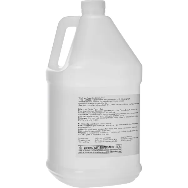 Amazon Basics 12 Gallon Clear Glue and 12 Gallon White Glue 2Pack Combo Glue for Perfect Slime TransparentWhite 64 fl ozClear 128 fl oz 2pack
