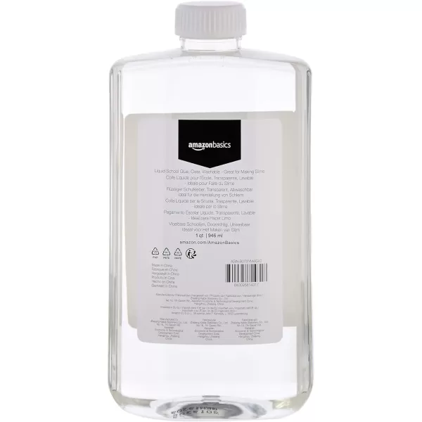 Amazon Basics 12 Gallon Clear Glue and 12 Gallon White Glue 2Pack Combo Glue for Perfect Slime TransparentWhite 64 fl ozTransparent 32 fl oz 1pack