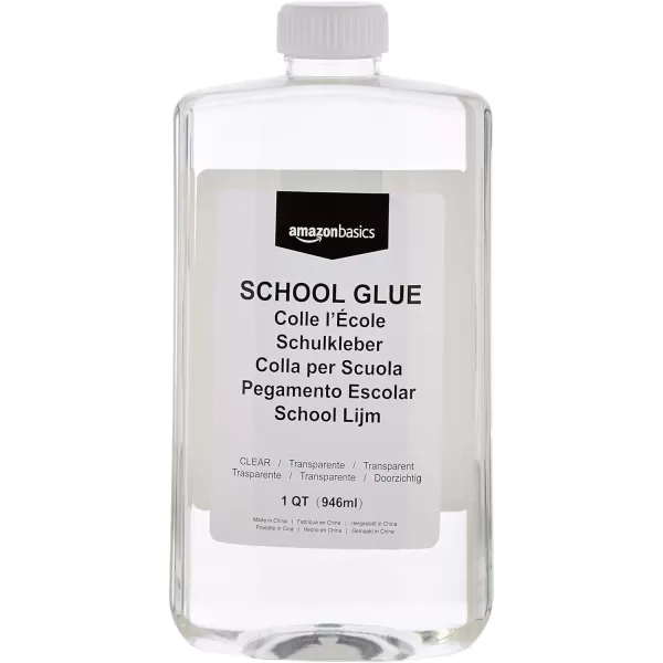 Amazon Basics 12 Gallon Clear Glue and 12 Gallon White Glue 2Pack Combo Glue for Perfect Slime TransparentWhite 64 fl ozTransparent 32 fl oz 1pack