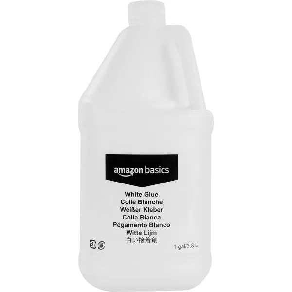 Amazon Basics 12 Gallon Clear Glue and 12 Gallon White Glue 2Pack Combo Glue for Perfect Slime TransparentWhite 64 fl ozWhite 1 Gallon 2pack