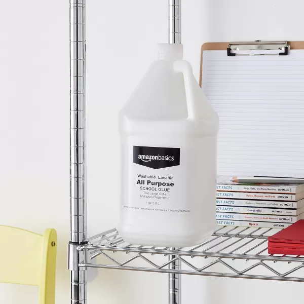 Amazon Basics 12 Gallon Clear Glue and 12 Gallon White Glue 2Pack Combo Glue for Perfect Slime TransparentWhite 64 fl ozWhite 1 Gallon 2pack