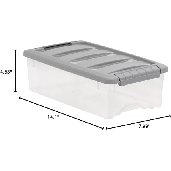 Amazon Basics 12 Quart Stackable Plastic Storage Bins with Latching Lids Clear Grey Pack of 65 Qt  10 Pack