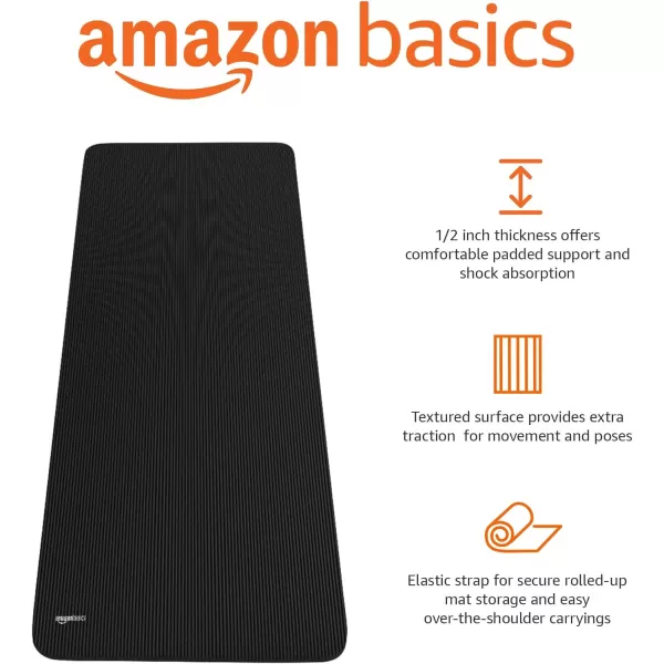 Amazon Basics 12Inch Extra Thick Exercise Yoga MatBlack