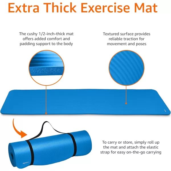 Amazon Basics 12Inch Extra Thick Exercise Yoga MatBlue