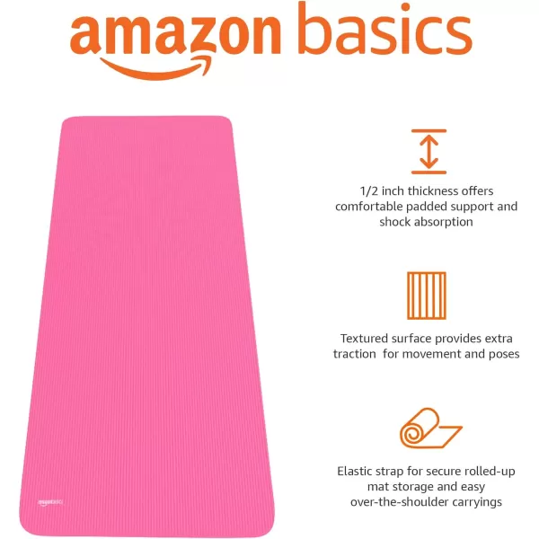 Amazon Basics 12Inch Extra Thick Exercise Yoga MatPink