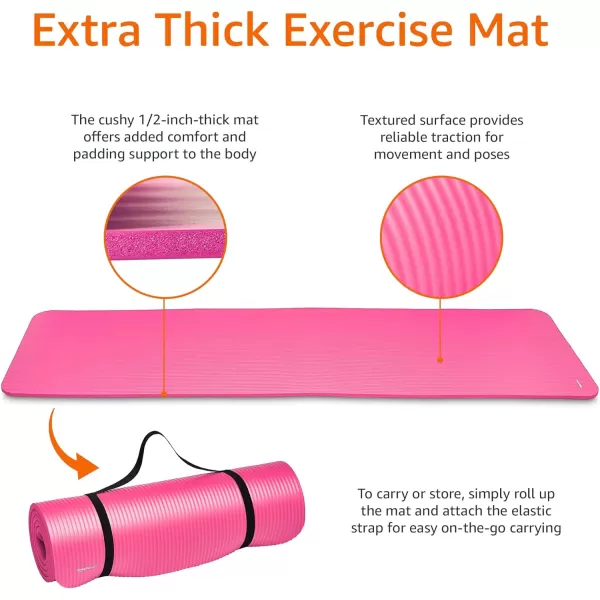 Amazon Basics 12Inch Extra Thick Exercise Yoga MatPink