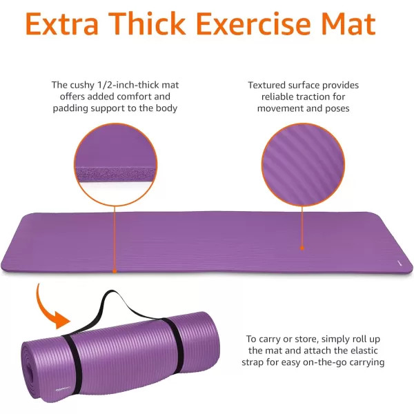 Amazon Basics 12Inch Extra Thick Exercise Yoga MatPurple