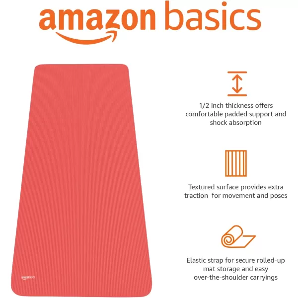 Amazon Basics 12Inch Extra Thick Exercise Yoga MatRed