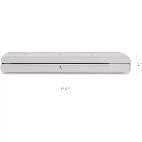 Amazon Basics 12Inch Thermal Laminator Machine with Rapid WarmUp 1 min 20 Assorted Laminating Pouches Included White12Inch
