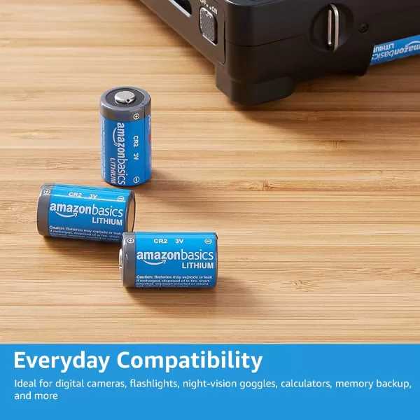 Amazon Basics 12Pack CR2 Lithium Batteries 3 Volt Long Lasting Power Low SelfDischarge Rate12 Count Pack of 1