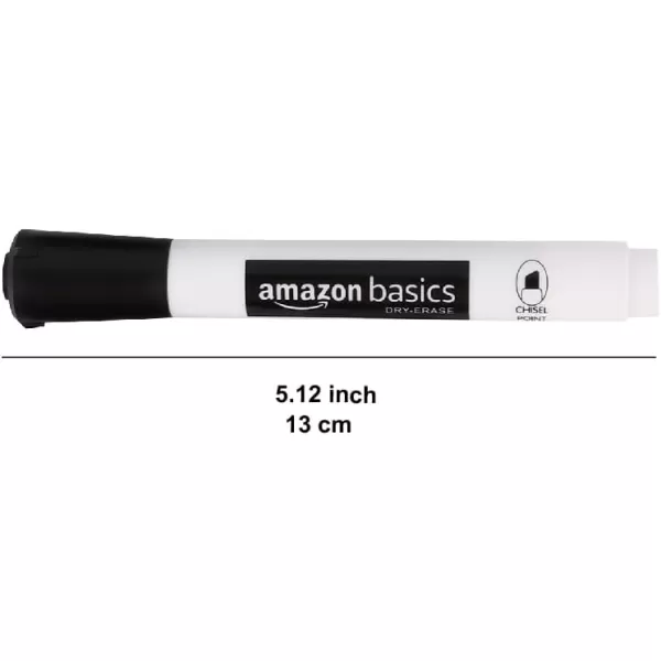 Amazon Basics 12Pack LowOdor Chisel Tip Dry Erase White Board Markers  Black12 Pack Black