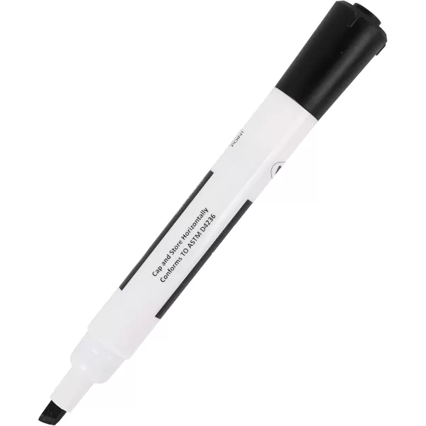 Amazon Basics 12Pack LowOdor Chisel Tip Dry Erase White Board Markers  Black12 Pack Black