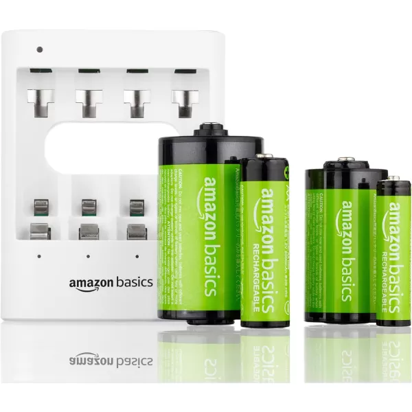 Amazon Basics 12Pack Rechargeable AA NiMH Performance Batteries 2000 mAh Recharge up to 1000x Times PreCharged8 Count Pack of 1