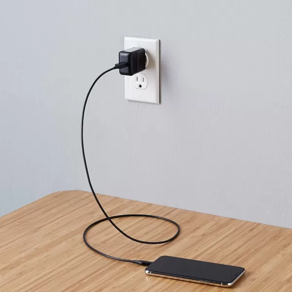 Amazon Basics 12W One Port USBA Wall Charger 24A for Phones iPhone 1514131211X Samsung and more Pack of 2 WhiteBlack One Port