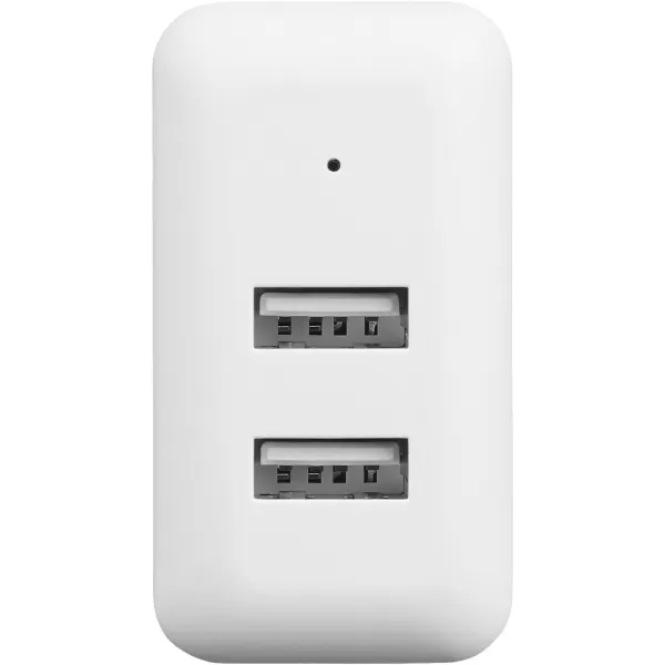 Amazon Basics 12W One Port USBA Wall Charger 24A for Phones iPhone 1514131211X Samsung and more Pack of 2 WhiteWhite Dual Port