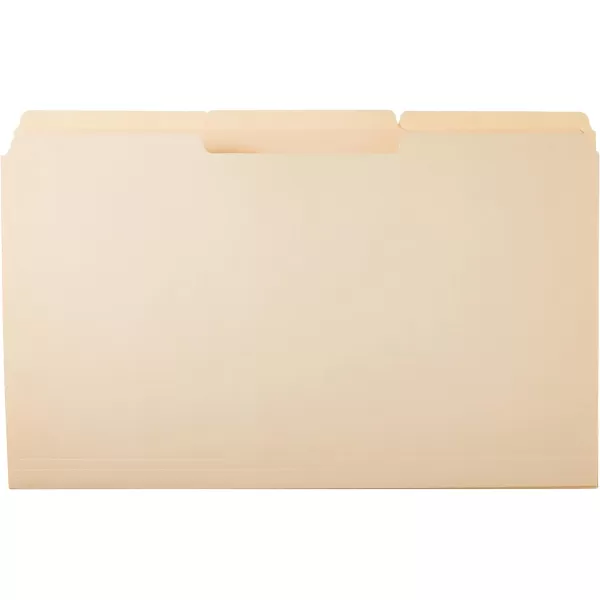 Amazon Basics 13Cut Tab Assorted Positions File Folders Letter Size Manila  Pack of 100Legal 85 x 14 Manila