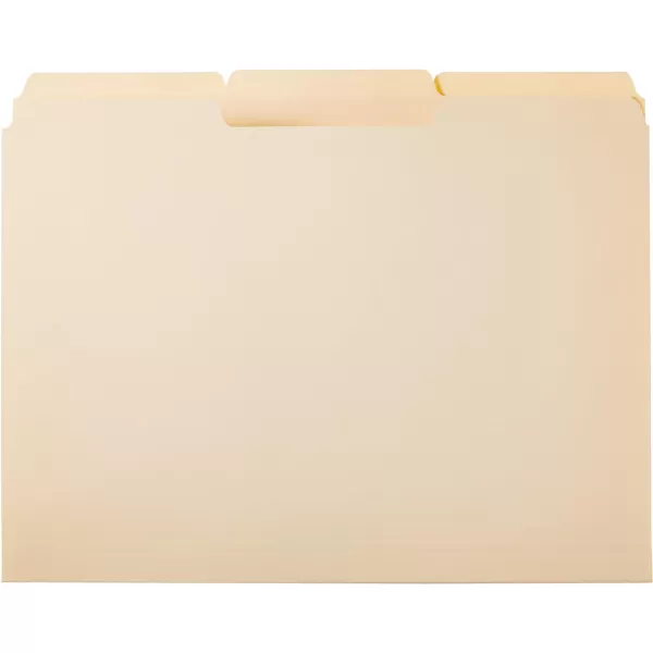 Amazon Basics 13Cut Tab Assorted Positions File Folders Letter Size Manila  Pack of 100Letter Manila