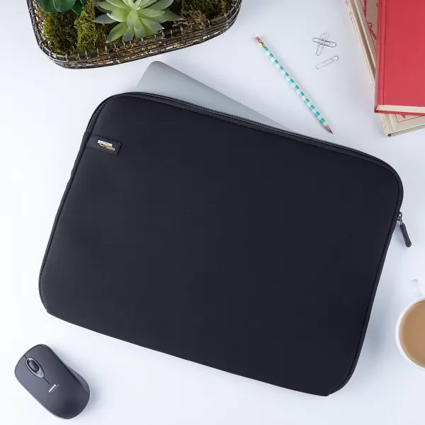 Amazon Basics 14Inch Laptop Sleeve Protective Case with Zipper  BlackBlack 133 Inch 10Pack